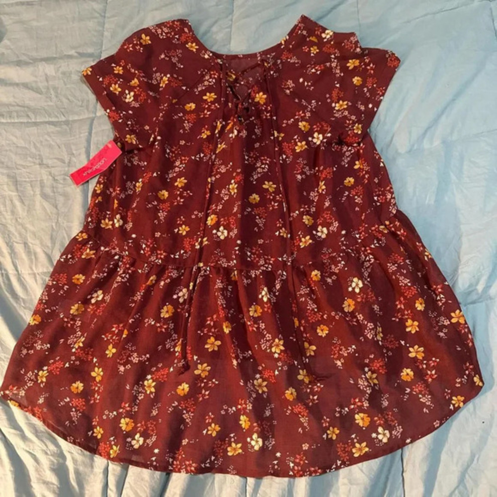 NWT Xhilaration Women's Floral Sheer Top Size M